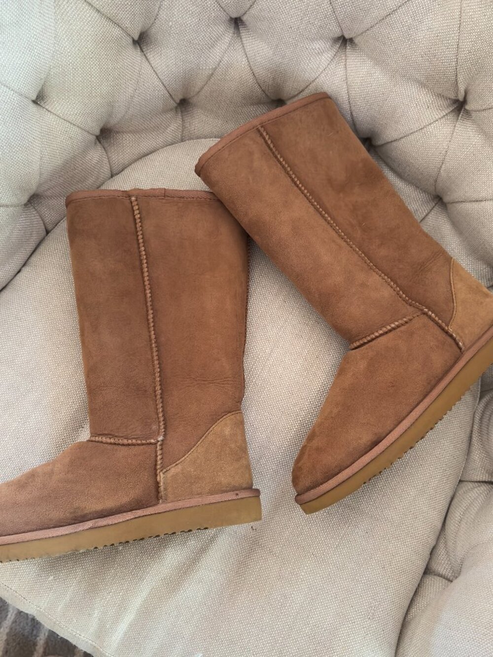 Australian Sheepskin Chestnut Tall Suede Winter Boots